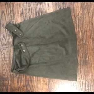 Faux Suede H&M Green Skirt